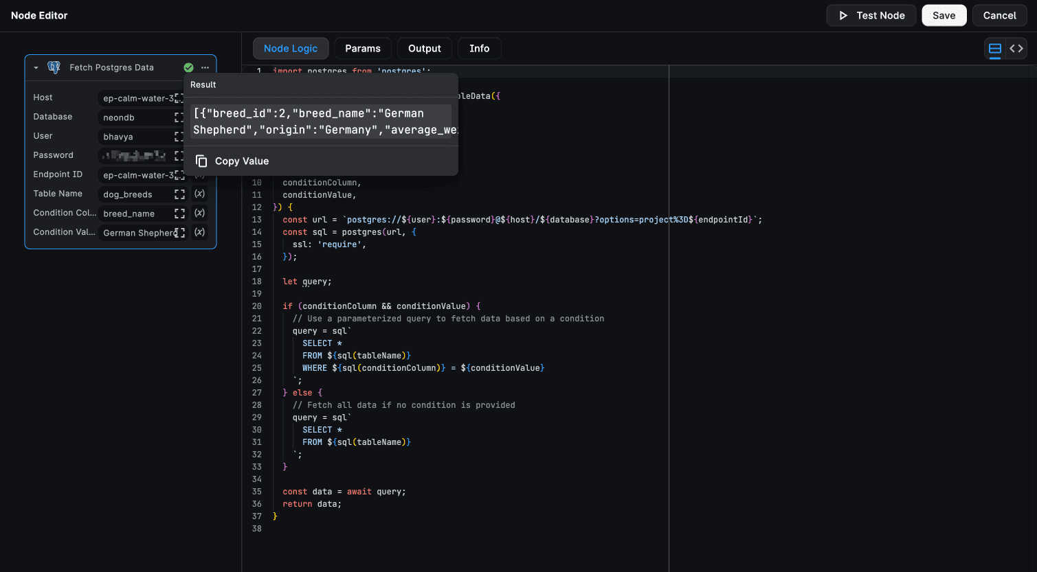 Postgres Integration