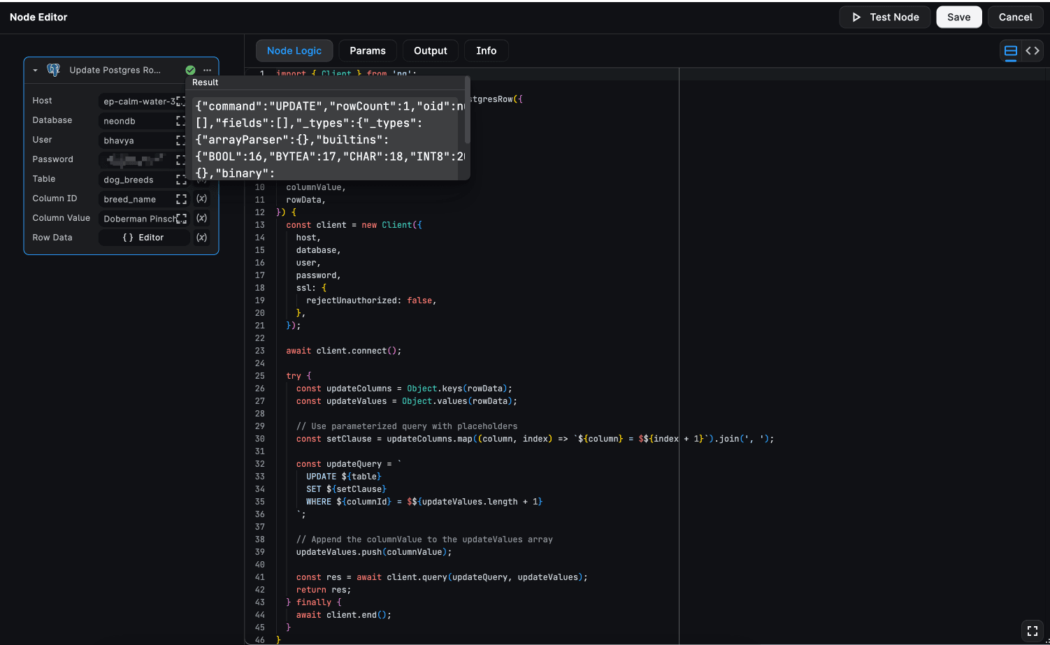 Postgres Integration